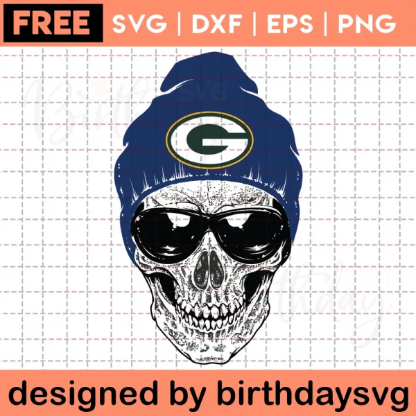 Skull Green Bay Packers Svg File Free