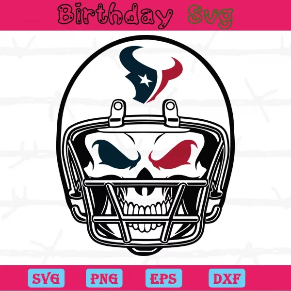 Skull Helmet Houston Texans Logo Clipart, Premium Svg Files