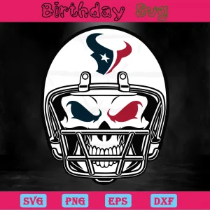 Skull Helmet Houston Texans Logo Clipart, Premium Svg Files Invert