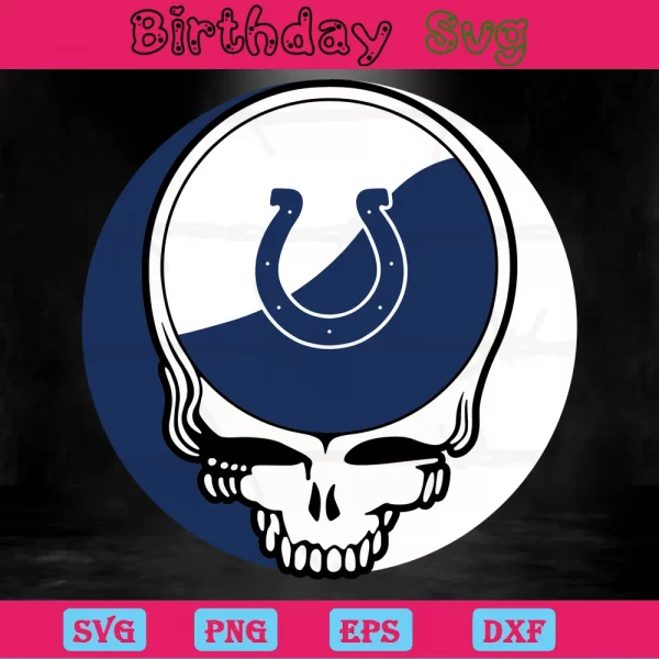 Skull Indianapolis Colts Logo Clipart, Svg File Formats Invert