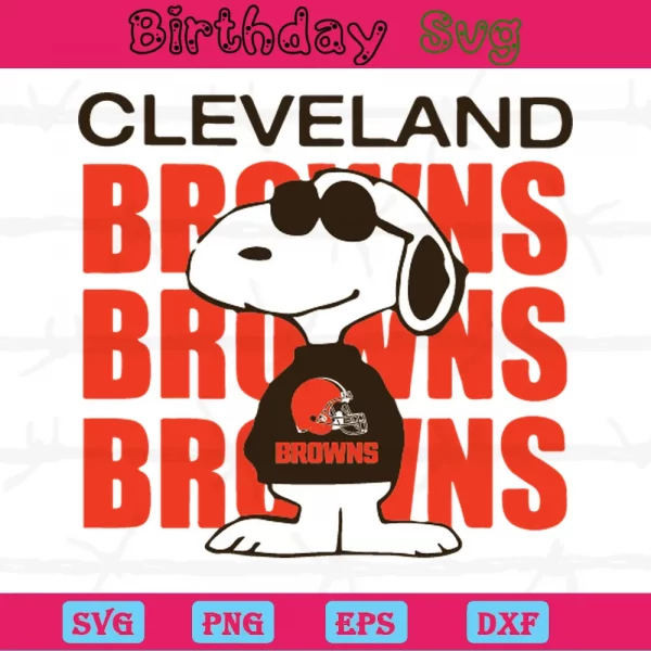 Snoopy Cleveland Browns Clipart, Svg Png Dxf Eps