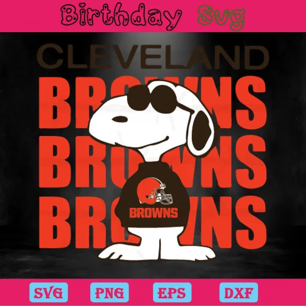 Snoopy Cleveland Browns Clipart, Svg Png Dxf Eps Invert