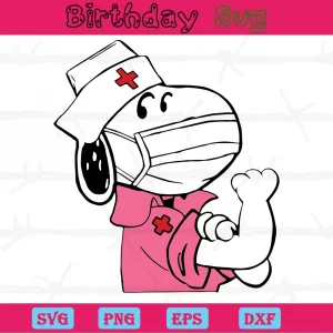Snoopy Nurse Hat Clipart, Svg Png Dxf Eps Cricut Silhouette Invert