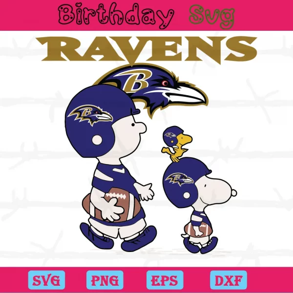 Snoopy The Peanuts Baltimore Ravens Svg File