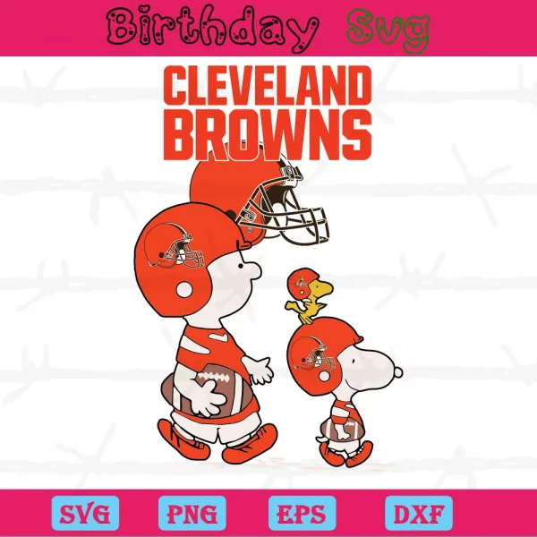 Snoopy The Peanuts Cleveland Browns, Layered Svg Files