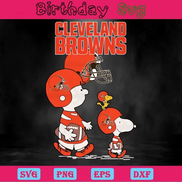 Snoopy The Peanuts Cleveland Browns, Layered Svg Files Invert