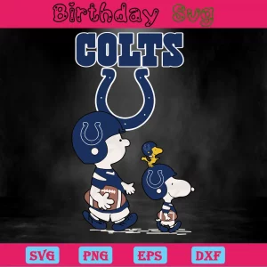 Snoopy The Peanuts Indianapolis Colts, Cuttable Svg Files Invert
