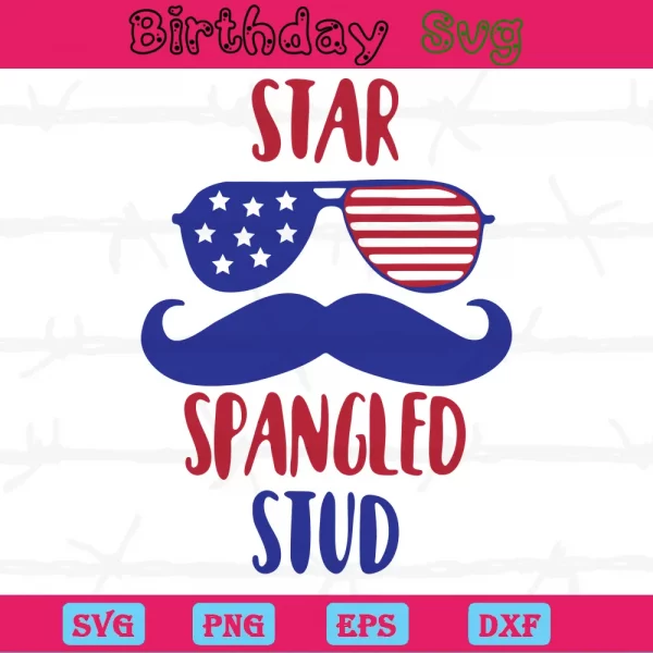 Stars Spangled Stub Clipart 4Th Of July, Vector Illustrations