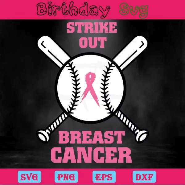 Strike Out Breast Cancer, Svg Png Dxf Eps Designs Download