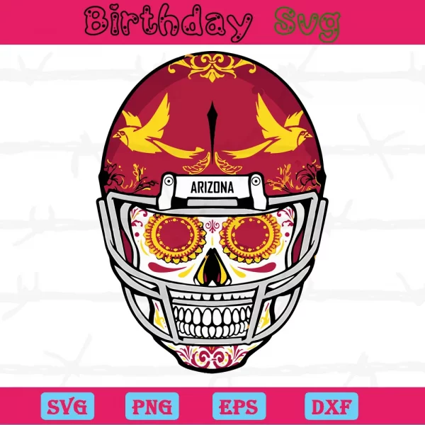 Sugar Skull Arizona Cardinals Helmet Png, Design Files