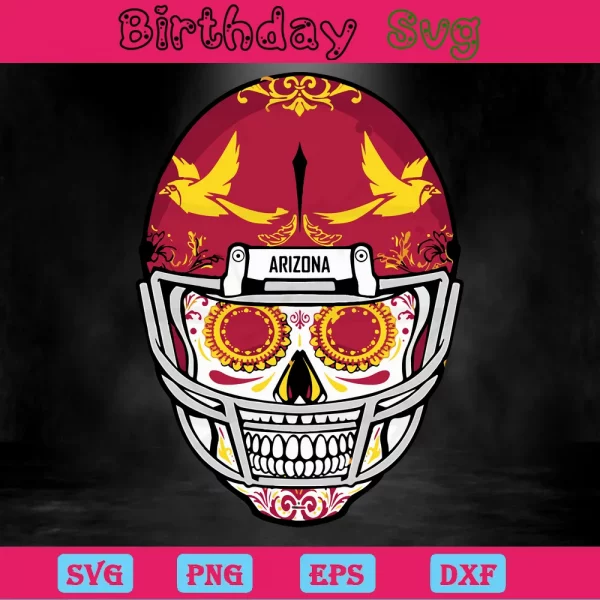 Sugar Skull Arizona Cardinals Helmet Png, Design Files Invert