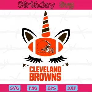 Unicorn Cleveland Browns Clipart, Vector Illustrations
