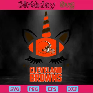 Unicorn Cleveland Browns Clipart, Vector Illustrations Invert