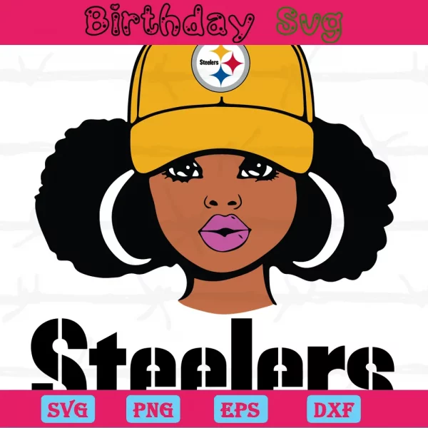 Afro Girl Pittsburgh Steelers Football Svg