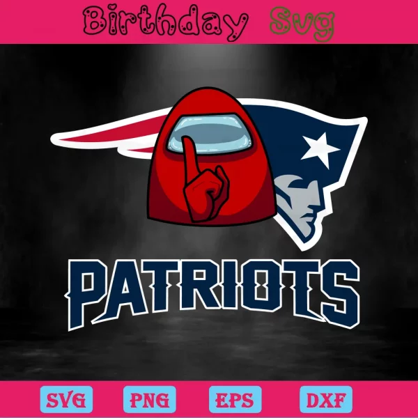 Among Us New England Patriots Logo Svg Invert