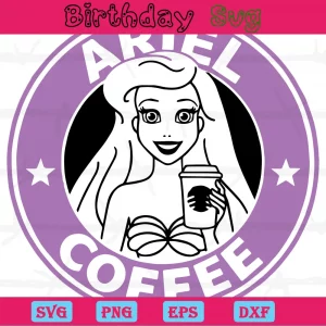 Ariel Coffee, Svg Png Dxf Eps Designs Download Invert