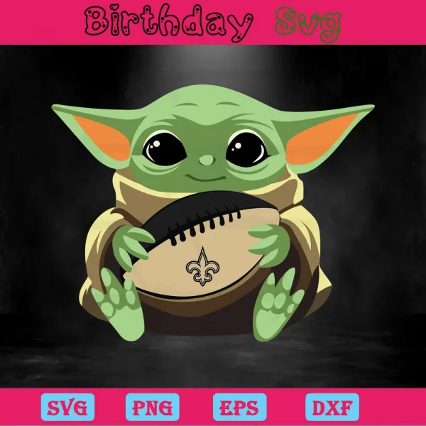 Baby Yoda New Orleans Saints Logo Png Invert