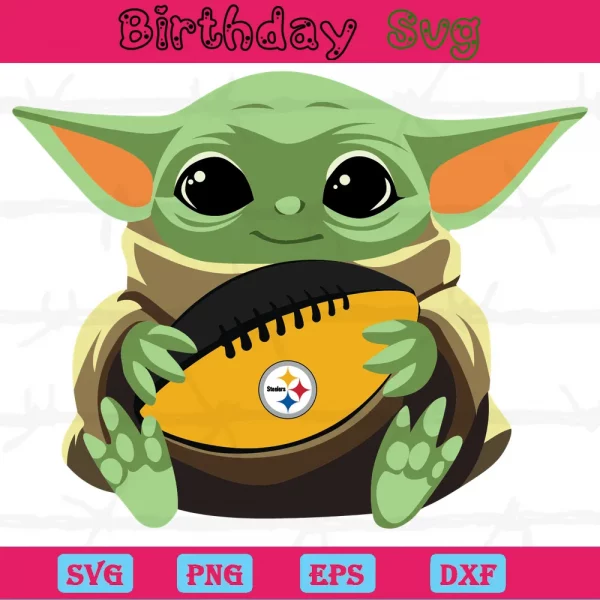 Baby Yoda Pittsburgh Steelers Football Svg