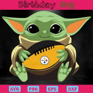 Baby Yoda Pittsburgh Steelers Football Svg Invert