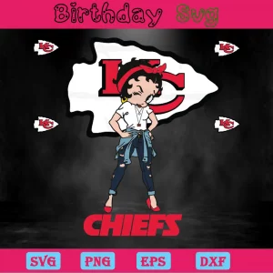 Betty Boop Kansas City Chiefs Png Logo Invert