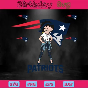 Betty Boop New England Patriots Logo Svg Invert
