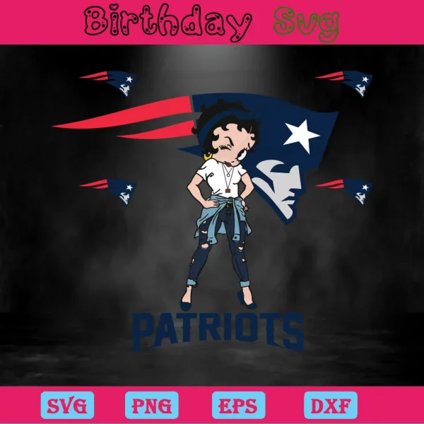 Betty Boop New England Patriots Logo Svg Invert