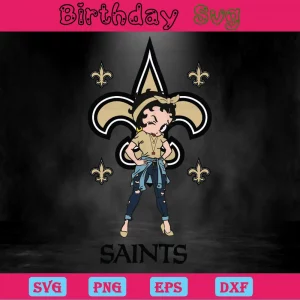Betty Boop New Orleans Saints Png Logo Invert