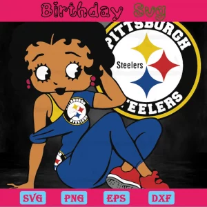 Betty Boop Pittsburgh Steelers Svg File Invert
