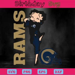 Betty Boops Los Angeles Rams Png Invert