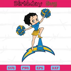 Cheer Betty Boop Los Angeles Chargers, Svg File Formats