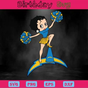 Cheer Betty Boop Los Angeles Chargers, Svg File Formats Invert