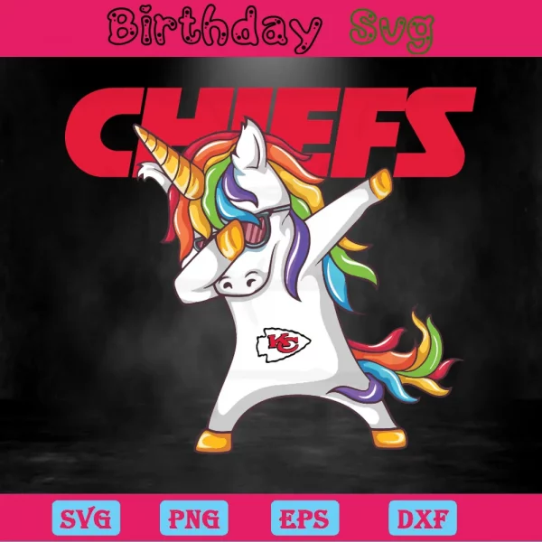 Dabbing Unicorn Kansas City Chiefs Logo Svg Invert