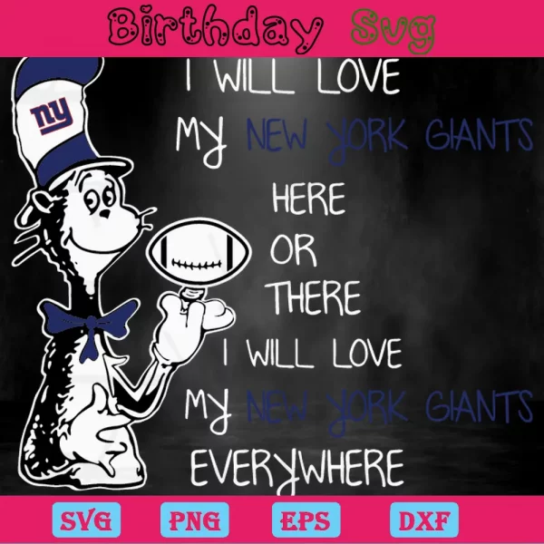 Dr Seuss New York Giants Png, Digital Files