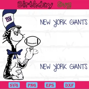 Dr Seuss New York Giants Png, Digital Files Invert