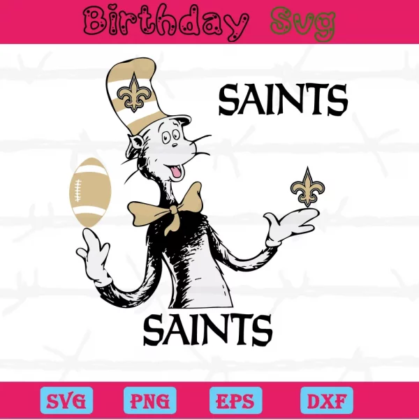 Dr Seuss Silhouette New Orleans Saints Clipart, Svg Designs
