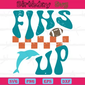 Fins Up Miami Dolphins Clipart, Svg Cut Files