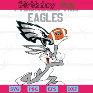 Football Bunny Philadelphia Eagles Svg File Invert
