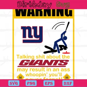 Funny Warning New York Giants Svg File