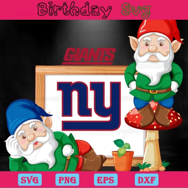 Gnome With New York Giants, Svg File Formats Invert