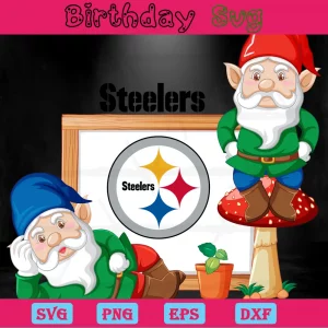 Gnome With Pittsburgh Steelers Clipart, Cutting File Svg