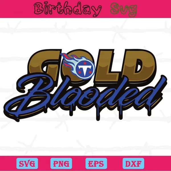 Gold Blooded Tennessee Titans Svg