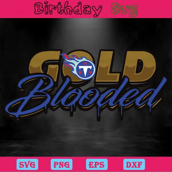 Gold Blooded Tennessee Titans Svg Invert