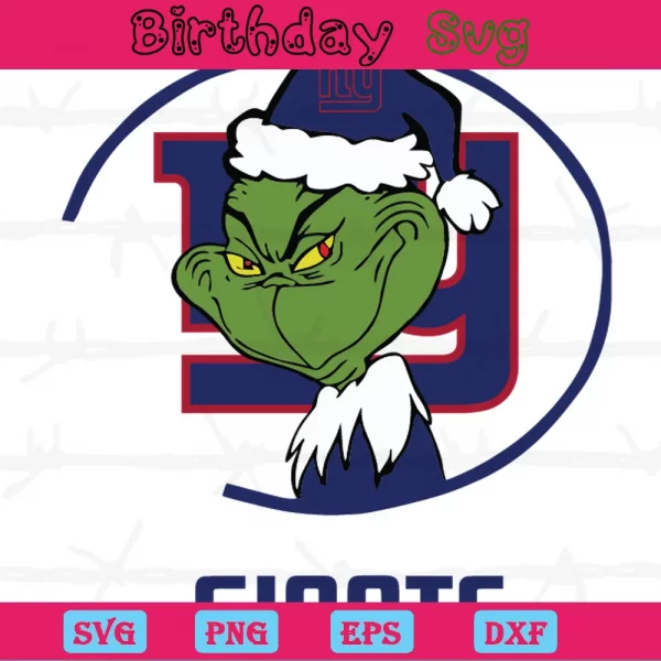 Grinch I Hate People But I Love My New York Giants, Svg Designs