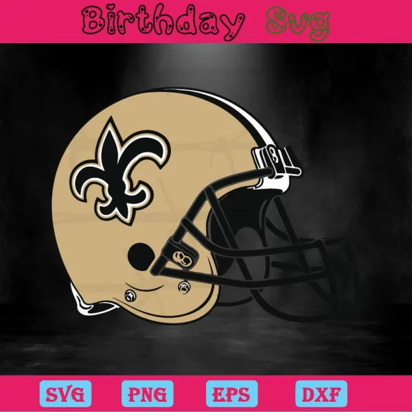 Helmet New Orleans Saints Football Clipart, Laser Cut Svg Files Invert