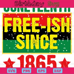 Juneteenth Free Ish Since 1865, High-Quality Svg Files