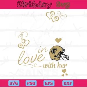 Just A Girl In Love With Her New Orleans Saints, Svg Files Invert