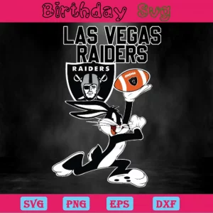 Las Vegas Raiders Football Bunny, Layered Svg Files Invert