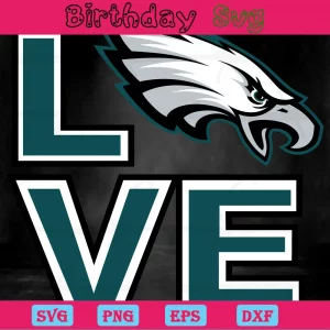 Love Philadelphia Eagles Logo Svg Invert
