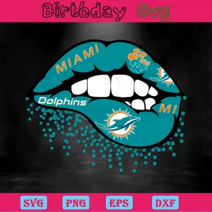 Miami Dolphins Sexy Lips, Svg Png Dxf Eps Designs Download Invert