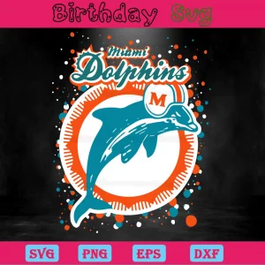 Miami Dolphins Vintage Logo, Svg Png Dxf Eps
